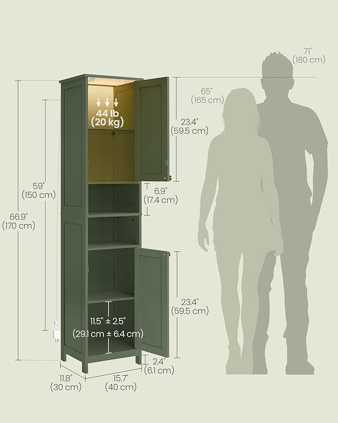 VASAGLE Tall Storage Cabinet - Image 6