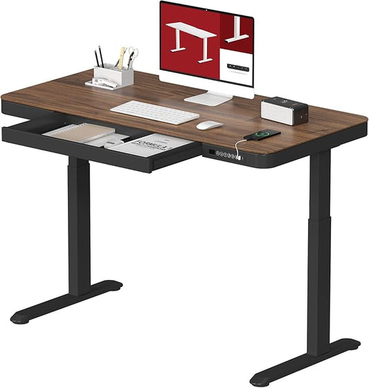 Standing Desk with Drawer, Electric Height Adjustable Home Office Desk with by sanodesk