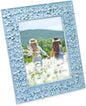 Isaac Jacobs 5x7 Blue Flower Textured Hand-Crafted Resin Picture Frame | w/Easel & Hook for Tabletop & Wall Display, Decorative Floral Design Home Decor, Photo Gallery, Art (5x7, Blue)