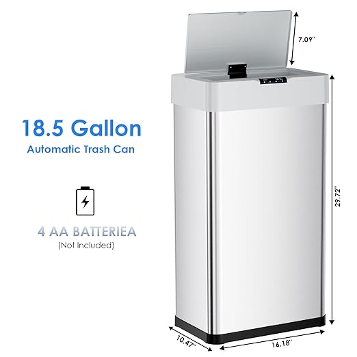 AthLike Sensor Trash Can, Touchless Motion Sensor Trash Bin, Smart Automatic - Image 2
