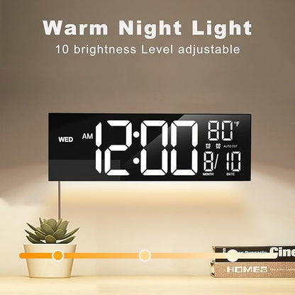 JALL 13" Large Digital Wall Mount Clock, Count Down Timer, Big LED, Temperature - Image 8