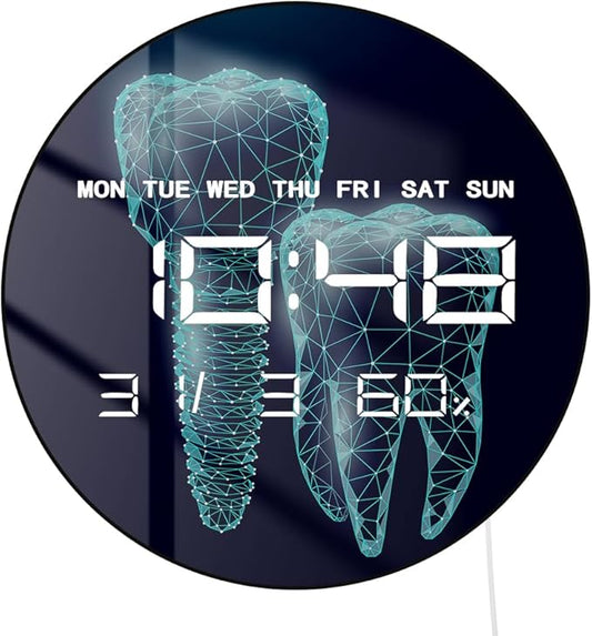 Timethink 12'' Molar Tooth Digital Wall Clock Large Display, Dental Clinic by Timethink