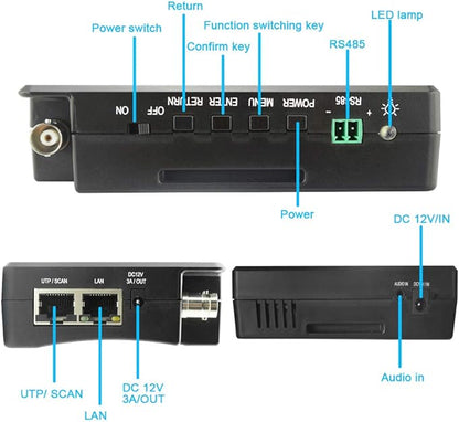 EVERSECU 5 in 1 CCTV Tester Support Up to 4K IP Camera & 720P/1080P/3mp/4mp/5 - Image 3