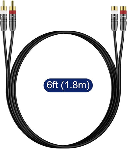 J&D 2 RCA Extension Cable Male to Female, Copper Shell Gold-Plated 2RCA Male to - Image 7
