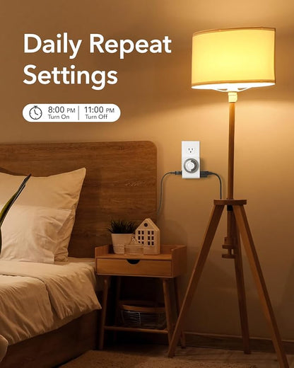 BN-LINK Outlet Timer with 2 Grounded Outlets, Mechanical Light Timer - Image 3