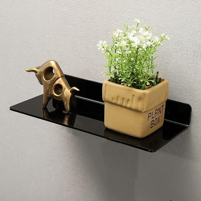 IEEK 4 PCS Small Acrylic Floating Wall Shelves, 9 Inch Adhesive Display Shelf - Image 6