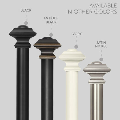 Ivilon Drapery Treatment Window Curtain Rod - Square Design 1 1/8 Rod. 48 to 86 Inch. Satin Nickel