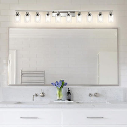 DIKAIDA Brushed Nickel Bathroom Vanity Light, 10-Light Vanity Lights - Image 2
