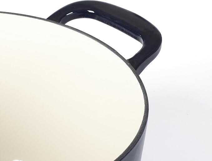 Martha Stewart Gatwick 7 QT Enamel Cast Iron Dutch Oven – Navy Blue, Heavy-Duty - Image 4