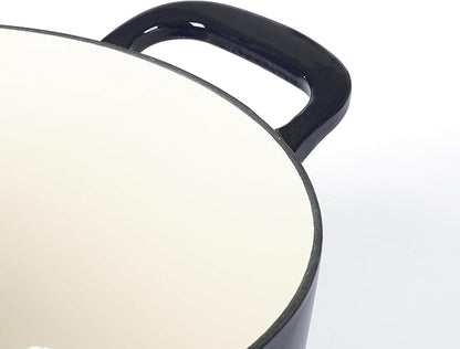Martha Stewart Gatwick 7 QT Enamel Cast Iron Dutch Oven – Navy Blue, Heavy-Duty - Image 4