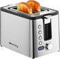Mecity Toaster 2 Slice Stainless Steel Body, Cancel Functions, Warming Rack by Mecity