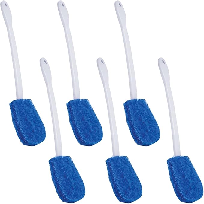 LOLA Bath & Toilet Bowl Scrubber Brush w/Comfort Handle, 6 Pack, w/Hang Hole. by LolaProducts