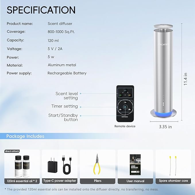 The CACAFSFY Waterless Scent Diffuser Starter Kit - Image 6