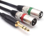 SiYear 10FT 6.35mm TRS Male Plug to 2 Dual XLR Male Stereo Unbalanced Y by SiYear