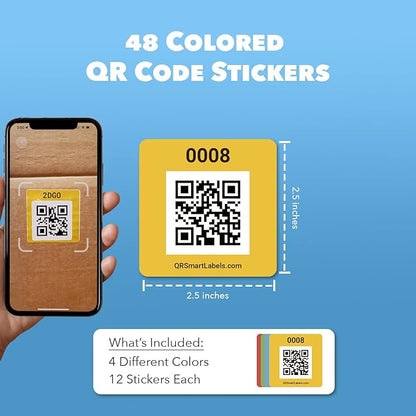 Smart Labels QR Code Stickers Pack of 48 Made in USA - Image 6