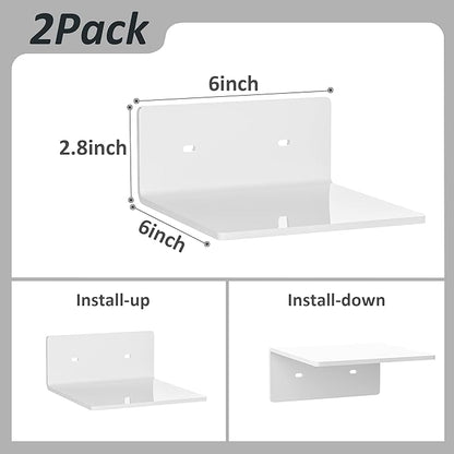 6 Inches Acrylic Small Wall Shelves 2 Pack, Floating Shelf - Image 3