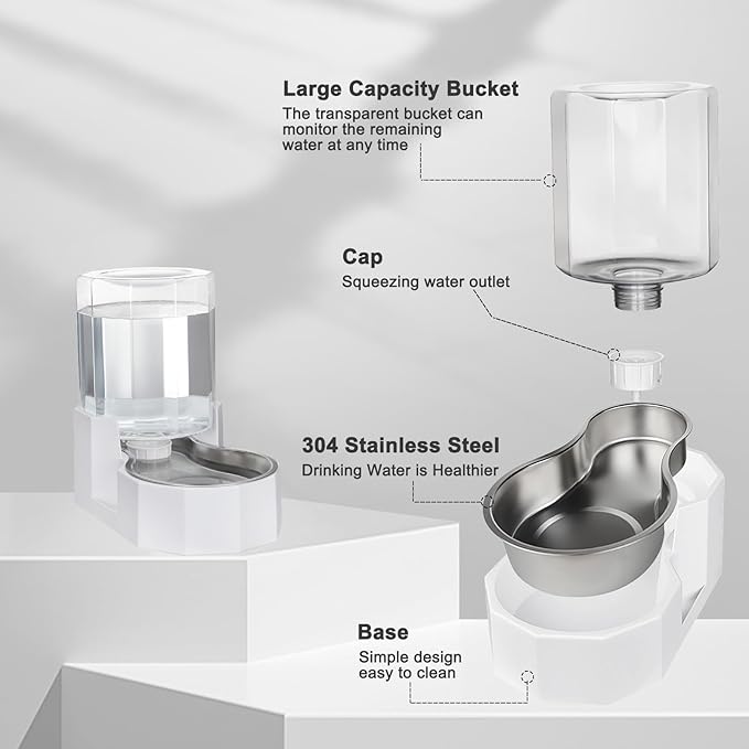 Sfozstra Large Dog Water Dispenser: 4L Stainless Steel Gravity Cat Water Feeder - Image 4