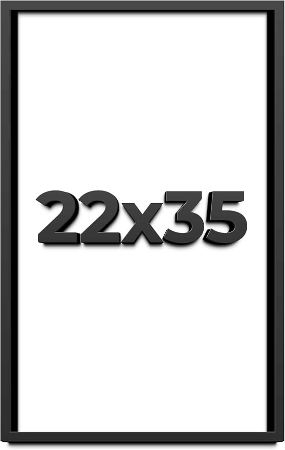 22x35 Shadow Box Frame Black | 1 Inch Deep Solid Wood Shadowbox Display Frame | by CustomPictureFrames