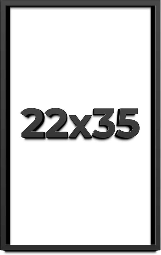22x35 Shadow Box Frame Black | 1 Inch Deep Solid Wood Shadowbox Display Frame | by CustomPictureFrames