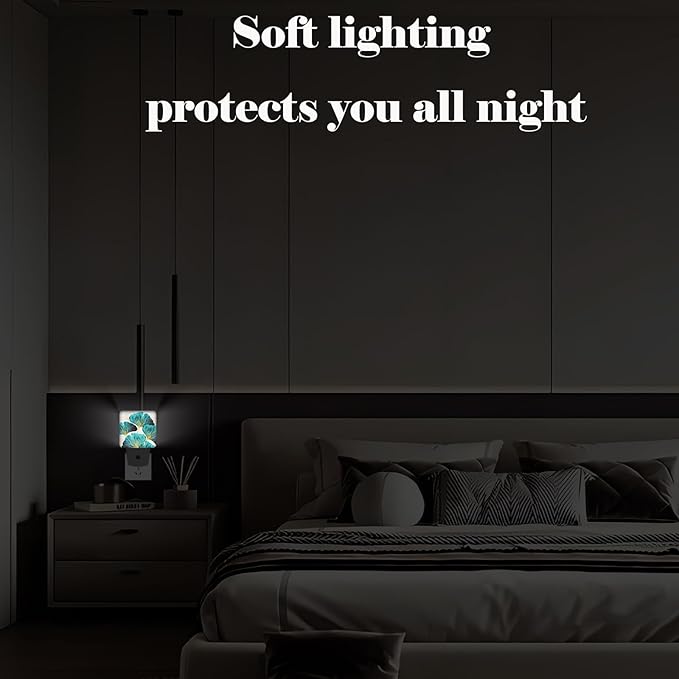 FSHVQKD Green Ginkgo Leaves Night Light, Plug Into Wall Decor - Image 7