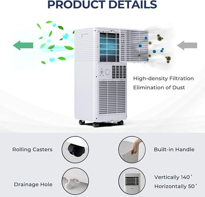 COSTWAY Portable Air Conditioner, 8000 BTU Ac Unit Spaces up to 230sq.ft - Image 5