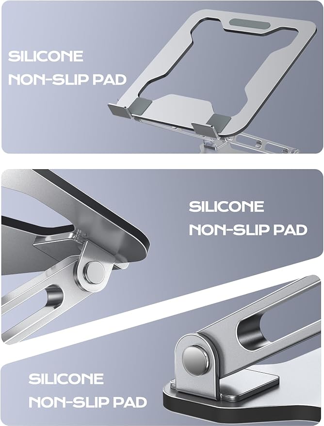 Adjustable Laptop Stand for Desk, Metal Foldable Laptop Riser, Ventilated - Image 7