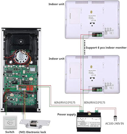 2 Apartment Bus 2 Line Video Doorbell Intercom System 7 Inch Electronic Door - Image 2