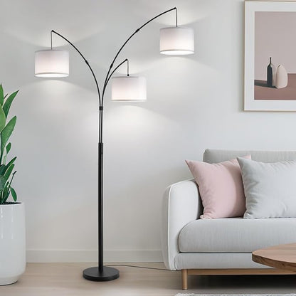 Fansdrick Floor lamp with Remote, 3 Light Arc Floor Lamps - Image 2