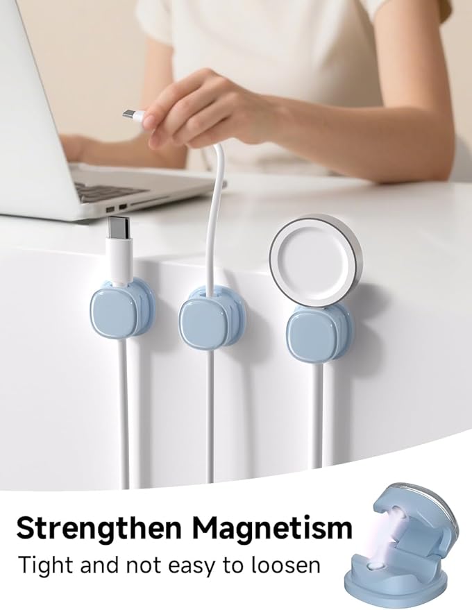 Magnetic Cable Clips, Adjustable Cord Holder Management, Adhesive Wire Keeper - Image 2