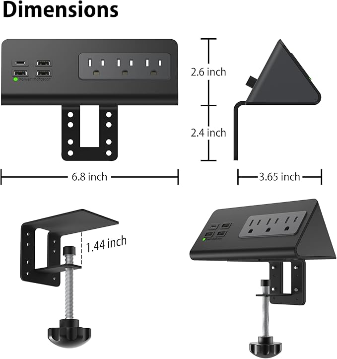 Nightstand Edge Mount Power Strip - Image 6