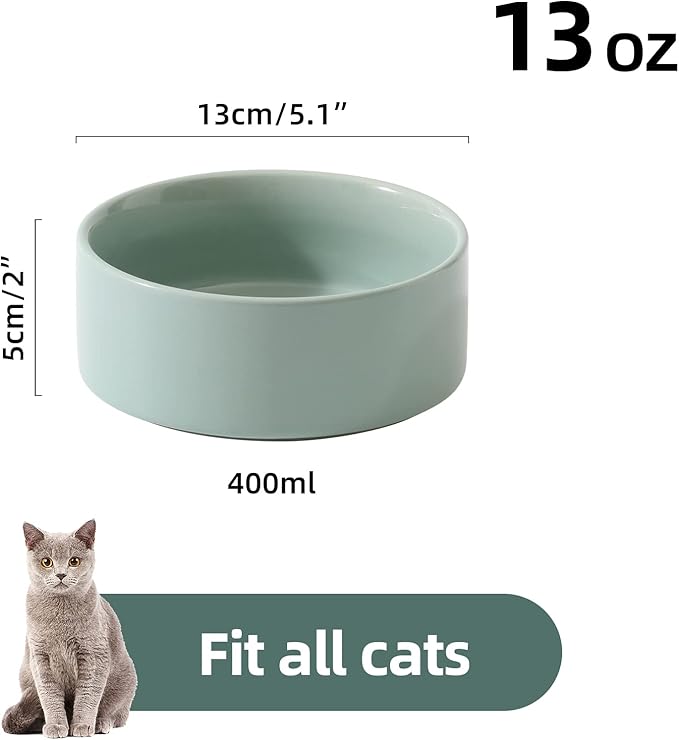 Ceramic 5.1inch Set of 2 Dog and Cat Bowls - Image 2