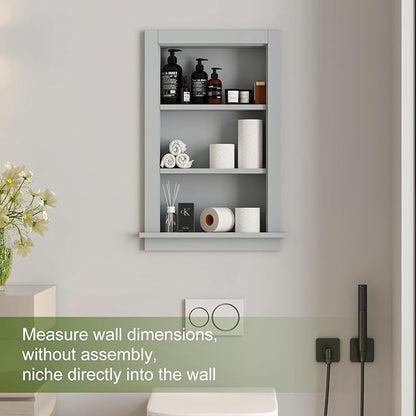 Recessed Medicine Cabinet, in Wall Shower Niche, 14x24 Bathroom Cabinet - Image 8