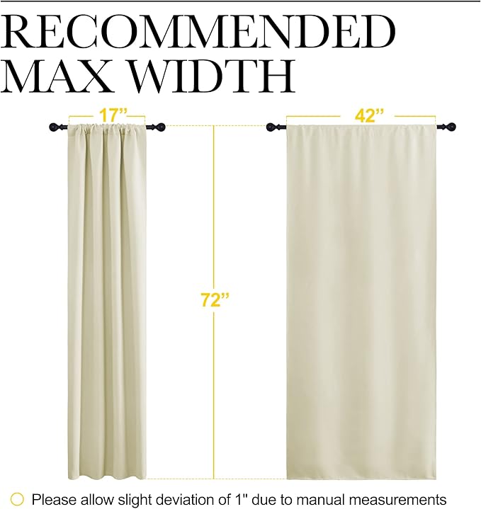 NICETOWN Beige Blackout Curtains - Image 7