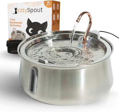 Stainless Steel Cat Water Fountain Automatic Drinking Fountain, Quiet by Unknown