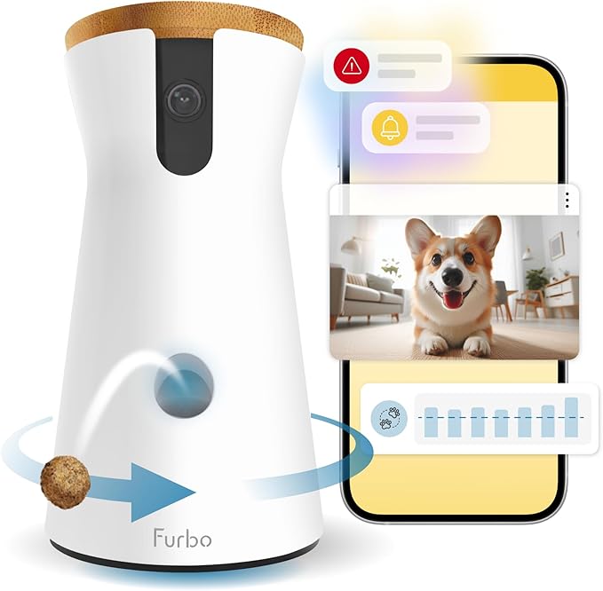 Furbo 360° Dog Camera Unlock w/Paid Plan: Home Security & Dog Safety Alerts by FurboPetCamera