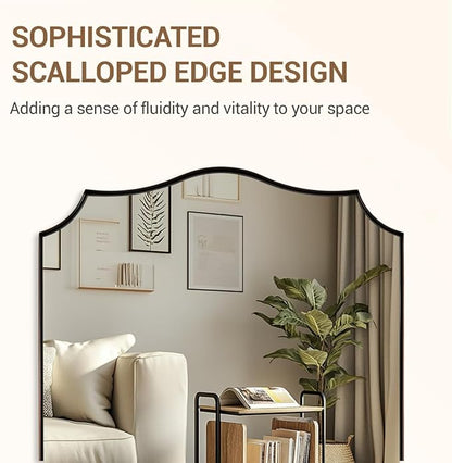 ANDY STAR Scalloped Bathroom Mirror, Antique Bronze Decorative Bathroom Mirrors - Image 7
