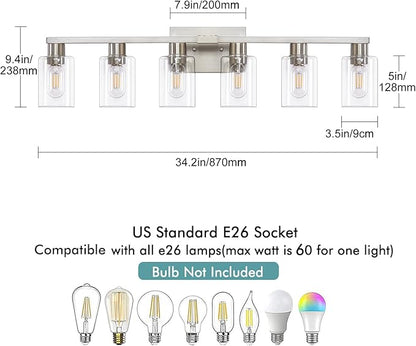 6 Light Bathroom Light Fixtures, Bathroom Vanity Light - Image 3