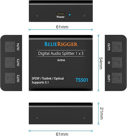 BlueRigger Digital Optical Audio Splitter 1x5 - Image 9