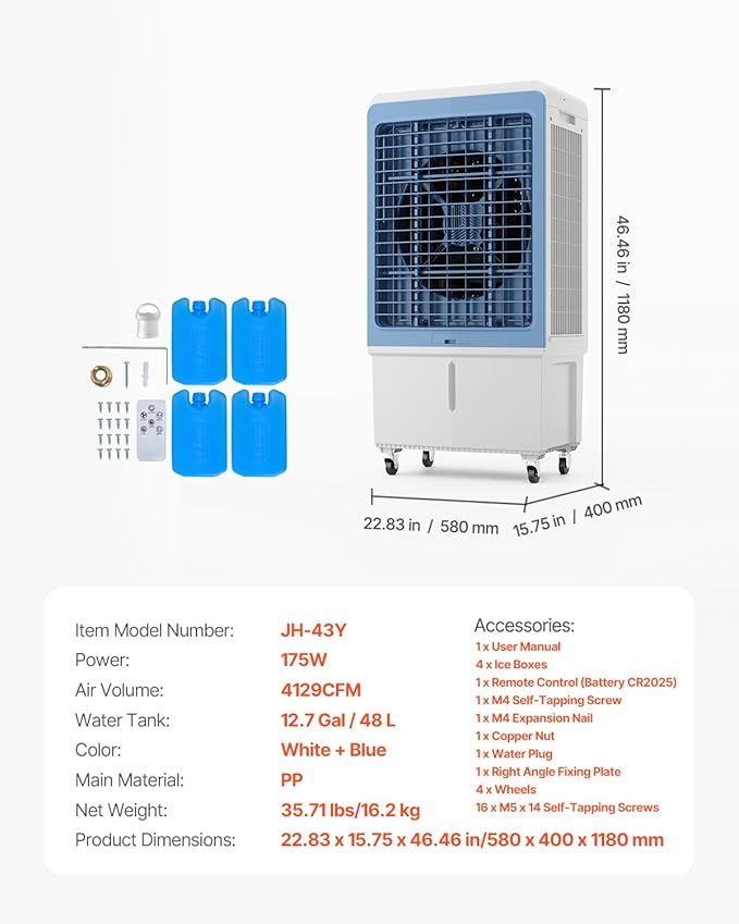 VEVOR Evaporative Air Cooler, 4129 CFM - Image 7