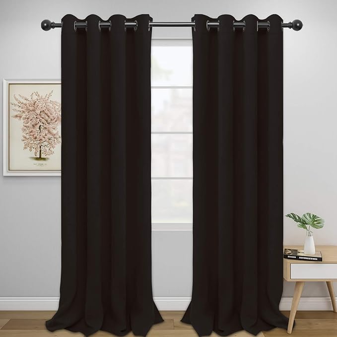 Easy-Going Blackout Curtains for Bedroom, Solid Thermal Insulated Grommet and by Easy-Going