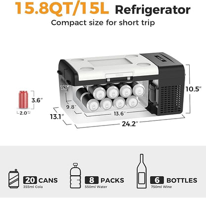 Setpower Car Refrigerator Electric Cooler 15L/15.8QT, Car Fridge Portable - Image 4