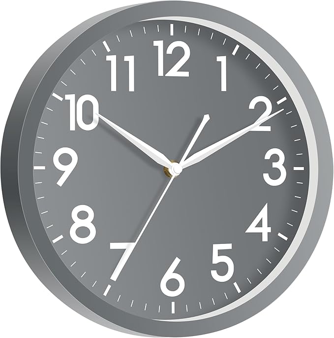 AKCISOT Wall Clock Bathroom 10 Inch Analog Small Wall Clocks Battery Operated - Image 2