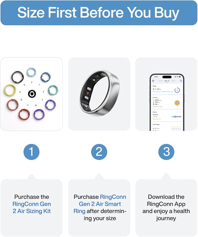 RingConn Gen 2 Air, Ultra-Thin AI Smart Ring, 10-Day Battery Life, - Image 2