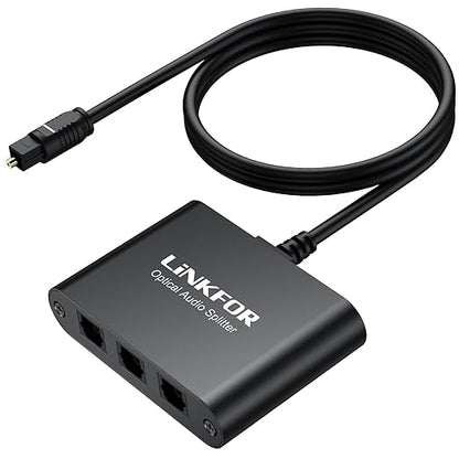 LiNKFOR Optical Cable Splitter 1x3 SPDIF Toslink by LiNKFOR