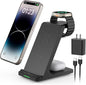 Wireless Charging Station, 3 in 1 Fast Wireless Charger Stand by AUKUSE