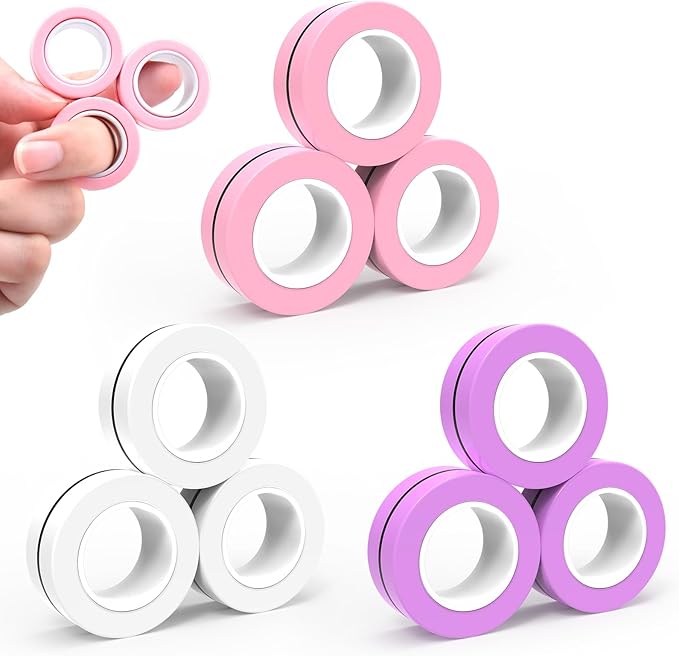 Cevioce 9 PCS Magnetic Ring Fidget Toys Set, ADHD Anxiety Magnetic Finger by Cevioce