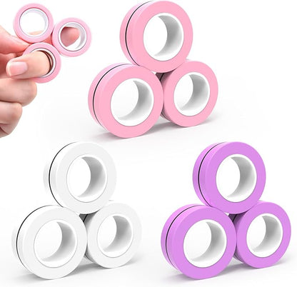 Cevioce 9 PCS Magnetic Ring Fidget Toys Set, ADHD Anxiety Magnetic Finger by Cevioce