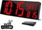XREXS Large Digital Wall Clock WiFi Sync, 16.5 in Large Display Wall Clock by XREXS