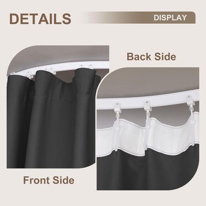 MaKefeile Room Divider Curtains & Flexible Bendable Tracks Set,Privacy Dividers Ceiling Track Curtain Window Blackout Curtains for Living Room Bedroom (W100 × H84 in 1 Panel Black Drape & White Rail)