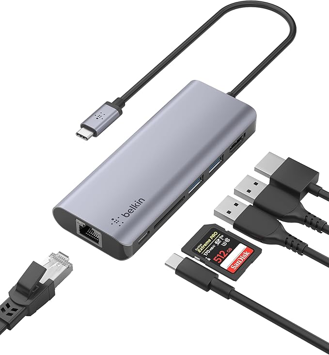 Belkin USB C Hub, 6-in-1 MultiPort Adapter Dock by Belkin